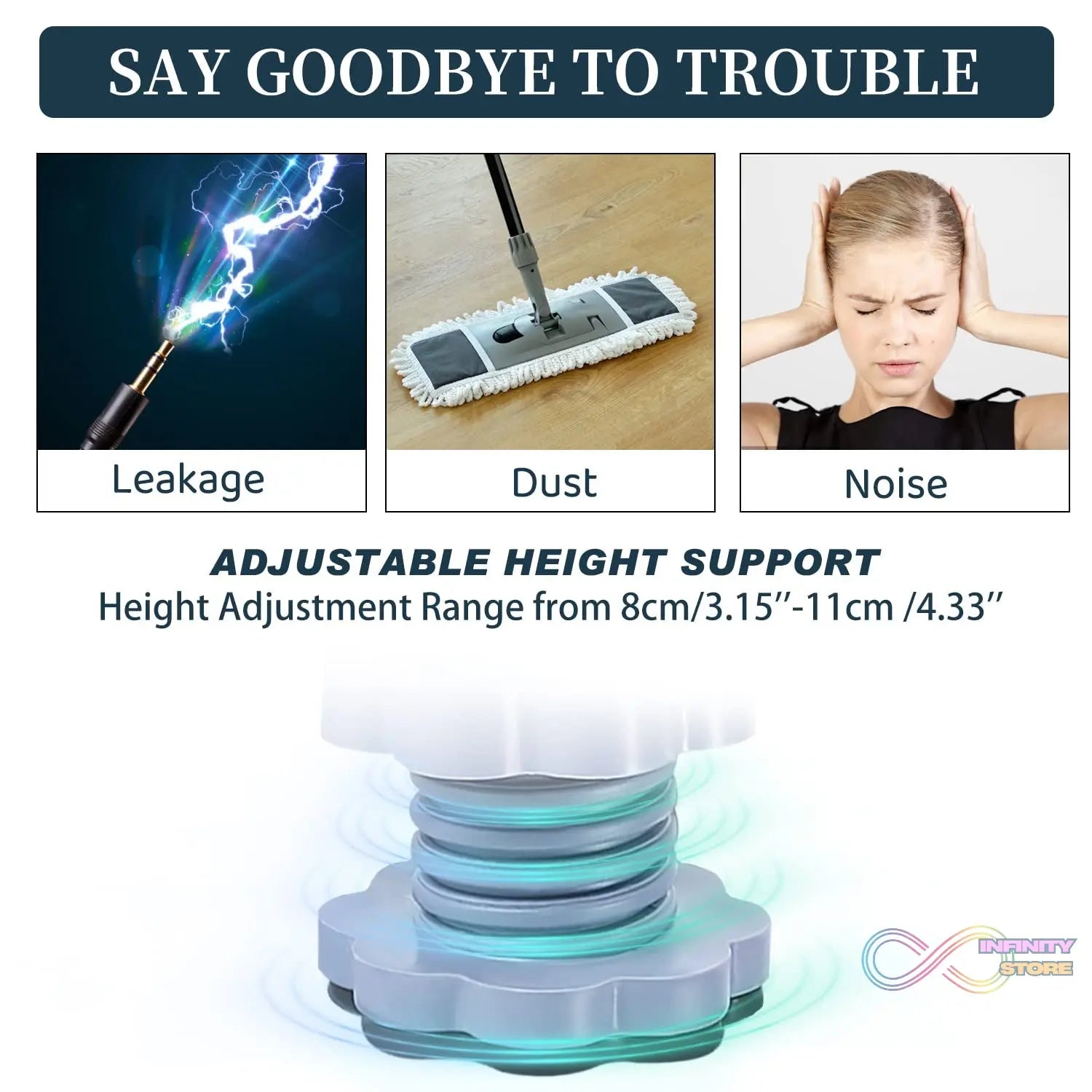 Washing machine support, anti vibration washing machine support adjustable washer anti vibrasion stands, washer & dryer pedestals, Washing Machine Accessory Anti - Skid stand PVC Lifting stand Non - Slip ( 4 Pc Set ) - infinityexculsivestore.com