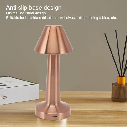 LED Lamp with Touch Control | Decorative Desk Lamp, Portable Metal LED Table Lamp, USB Rechargeable, 3 Color, 3 Levels Brightness, Dimmable Eye Protection Modern Lamp for Home Decor Party Kids Room Bedroom (1 Pc) - infinityexculsivestore.com