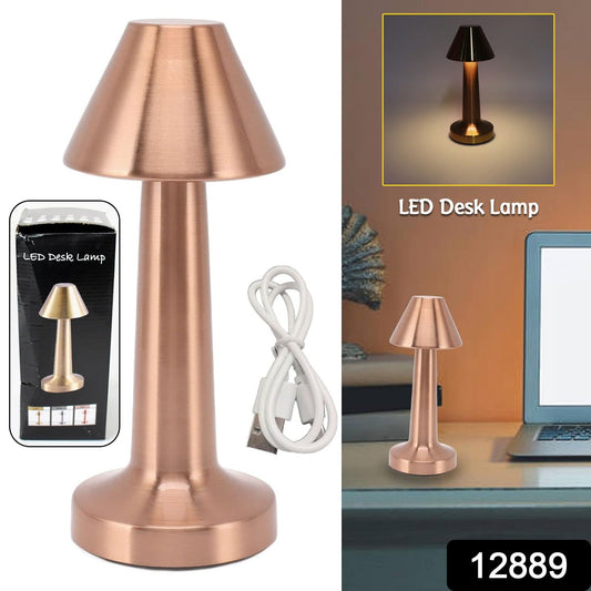 LED Lamp with Touch Control | Decorative Desk Lamp, Portable Metal LED Table Lamp, USB Rechargeable, 3 Color, 3 Levels Brightness, Dimmable Eye Protection Modern Lamp for Home Decor Party Kids Room Bedroom (1 Pc) - infinityexculsivestore.com