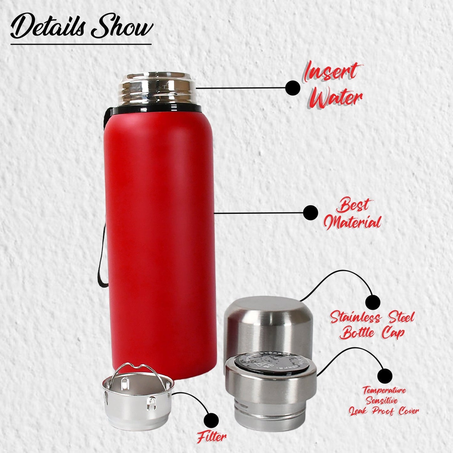 Stainless Steel Water Bottle, Fridge Water Bottle, Stainless Steel Water Bottle Leak Proof, Rust Proof, Cold & Hot Thermos steel Bottle| Leak Proof | Office Bottle | Gym | Home | Kitchen | Hiking | Trekking | Travel Bottle (Approx 600ML) - infinityexculsivestore.com
