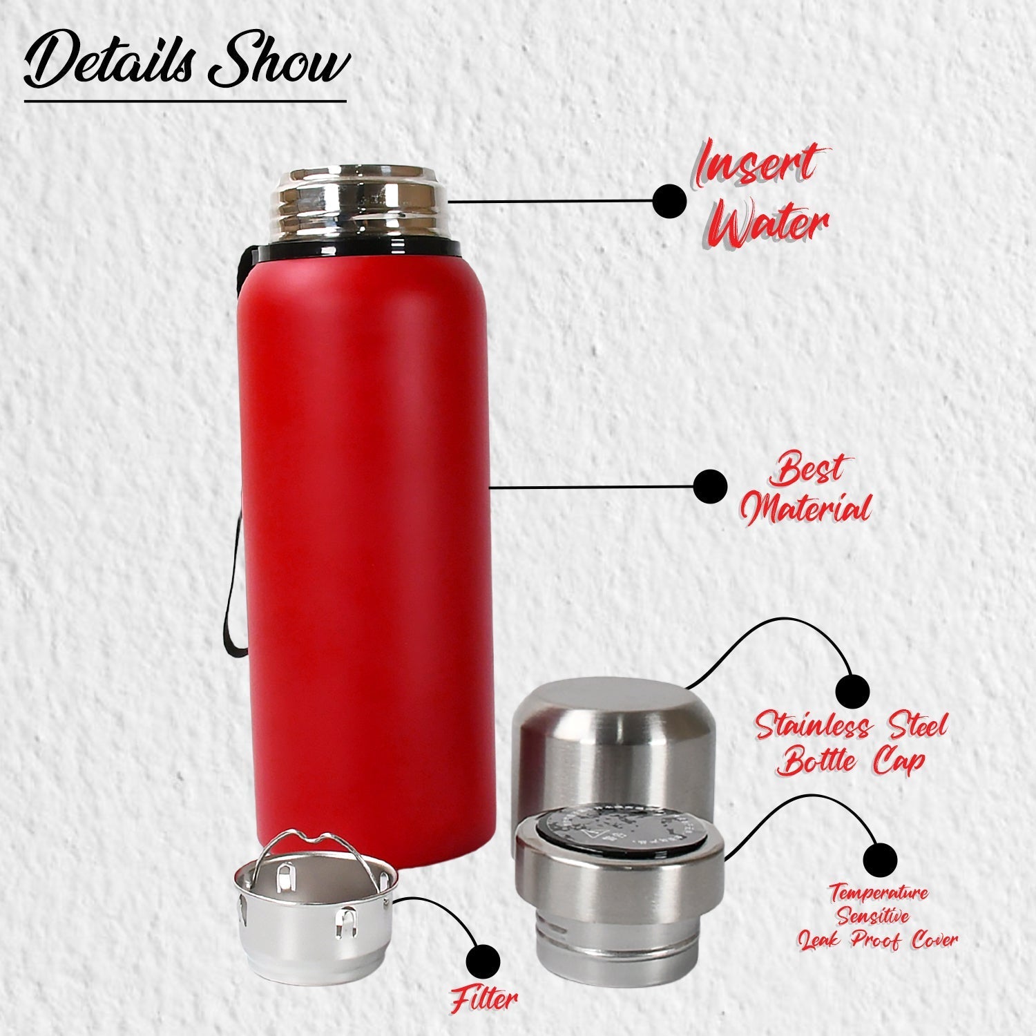 Stainless Steel Water Bottle, Fridge Water Bottle, Stainless Steel Water Bottle Leak Proof, Rust Proof, Cold & Hot Thermos steel Bottle| Leak Proof | Office Bottle | Gym | Home | Kitchen | Hiking | Trekking | Travel Bottle (Approx 600ML) - infinityexculsivestore.com