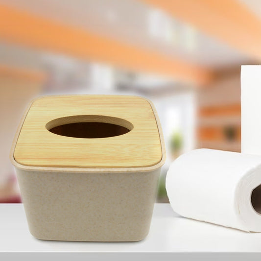 Tissue Box Desktop Stand Bamboo Tissue Cover Box Rectangular Paper Towel Holder Removable Tissue Dispenser for Bathroom Vanity Countertop Bedroom Car Holder Paper Towels Dispenser (1 Pc ) - infinityexculsivestore.com