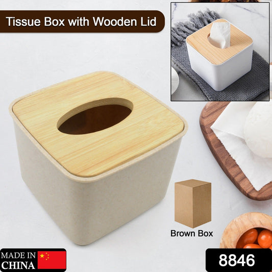 Tissue Box Desktop Stand Bamboo Tissue Cover Box Rectangular Paper Towel Holder Removable Tissue Dispenser for Bathroom Vanity Countertop Bedroom Car Holder Paper Towels Dispenser (1 Pc ) - infinityexculsivestore.com