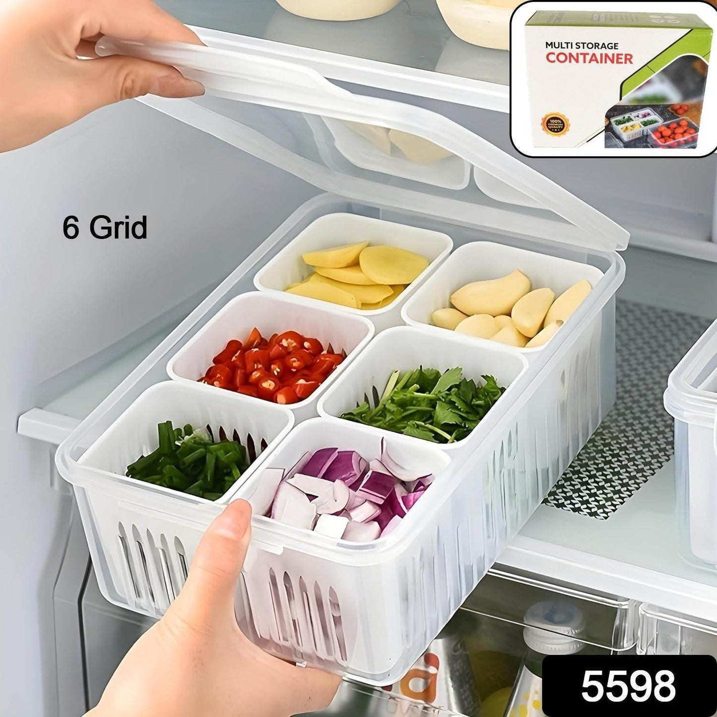 Fridge Storage Boxes Freezer Storage Containers, Container for Kitchen Storage Set, Storage in Kitchen, Vegetable Storage, Draining Crisper Refrigerator Food Box (1 Pc) - infinityexculsivestore.com