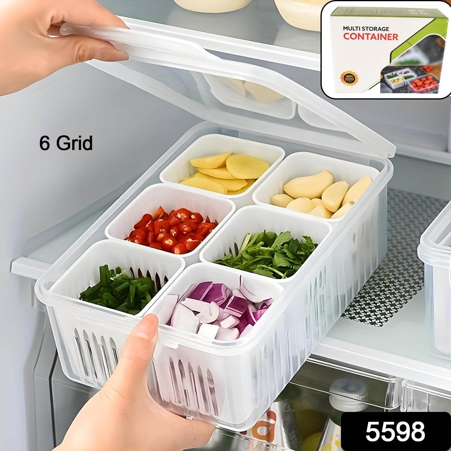 Fridge Storage Boxes Freezer Storage Containers, Container for Kitchen Storage Set, Storage in Kitchen, Vegetable Storage, Draining Crisper Refrigerator Food Box (1 Pc) - infinityexculsivestore.com