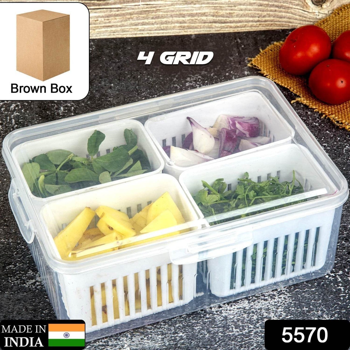 Fridge Storage Boxes Freezer Storage Containers, Container for Kitchen Storage Set, Storage in Kitchen, Vegetable Storage, Draining Crisper Refrigerator Food Box (1 Pc) - infinityexculsivestore.com
