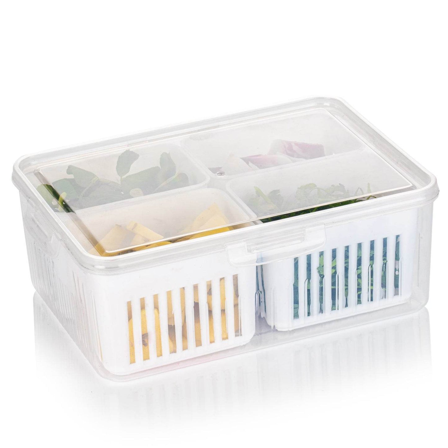 Fridge Storage Boxes Freezer Storage Containers, Container for Kitchen Storage Set, Storage in Kitchen, Vegetable Storage, Draining Crisper Refrigerator Food Box (1 Pc) - infinityexculsivestore.com