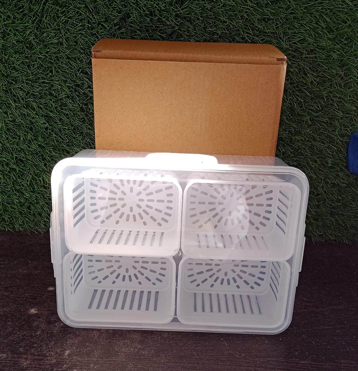 Fridge Storage Boxes Freezer Storage Containers, Container for Kitchen Storage Set, Storage in Kitchen, Vegetable Storage, Draining Crisper Refrigerator Food Box (1 Pc) - infinityexculsivestore.com
