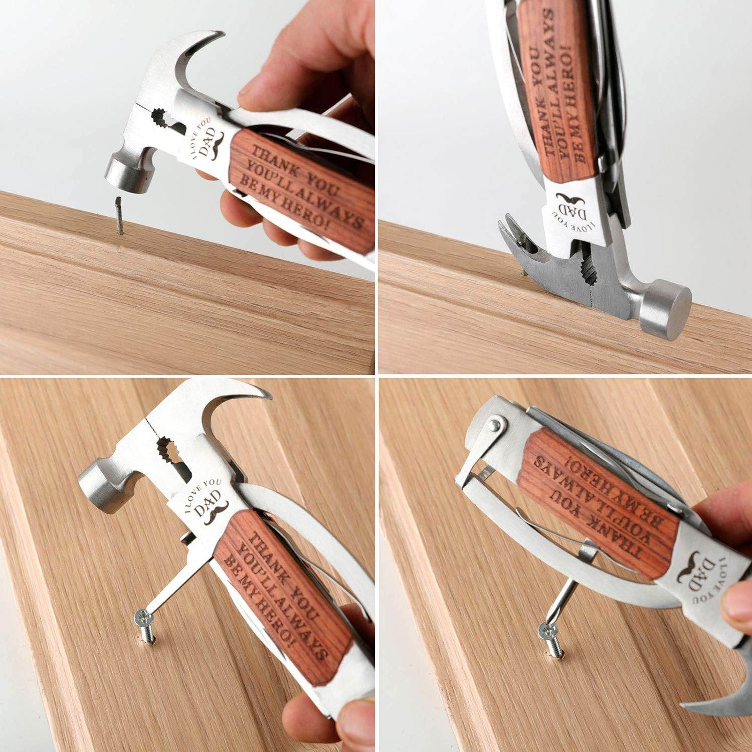 Fathers Day Gifts, Dad Birthday Gifts for Dad from Daughter Son, All in One Tools Hammer Multitool, Opener Screwdriver, Cool Gadget Christmas Gifts Stocking Stuffer for Men, Outdoor Camping - infinityexculsivestore.com