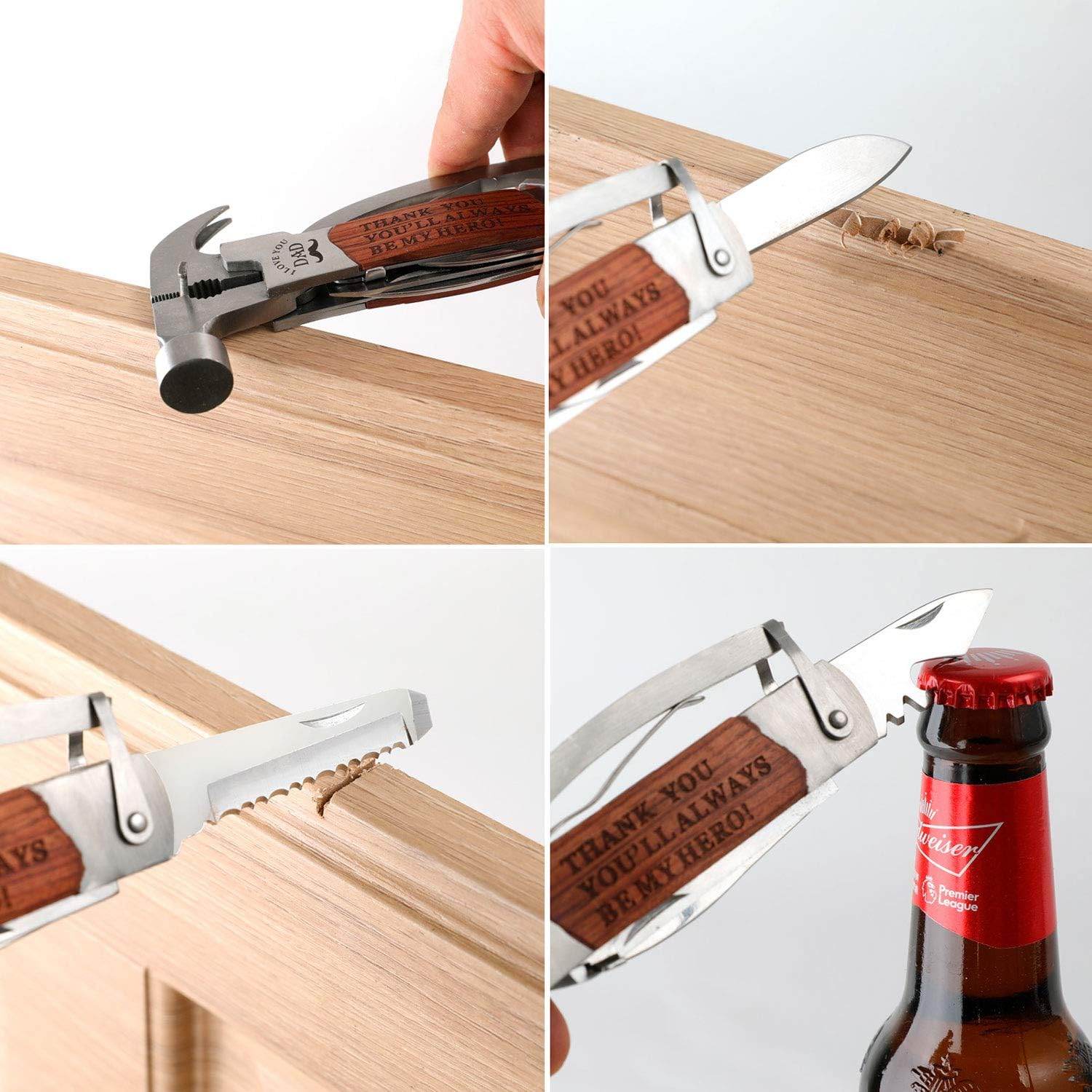 Fathers Day Gifts, Dad Birthday Gifts for Dad from Daughter Son, All in One Tools Hammer Multitool, Opener Screwdriver, Cool Gadget Christmas Gifts Stocking Stuffer for Men, Outdoor Camping - infinityexculsivestore.com