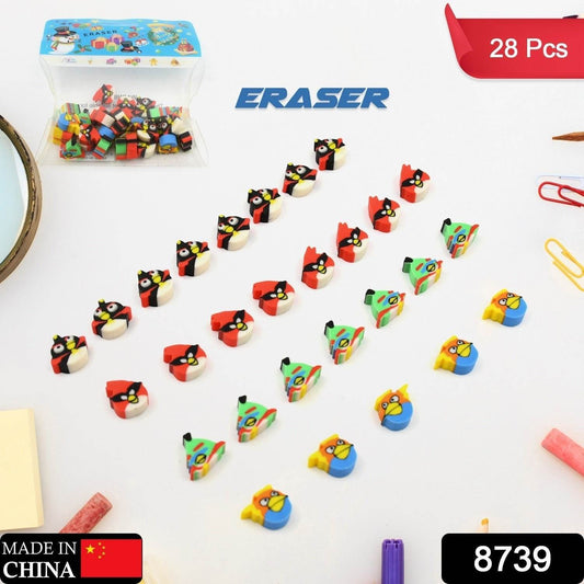 Fancy & Stylish Colorful Erasers, Mini Eraser Creative Cute Novelty Eraser for Children Different Designs Eraser Set for Return Gift, Birthday Party, School Prize (28 Pcs In 1 Packet) - infinityexculsivestore.com