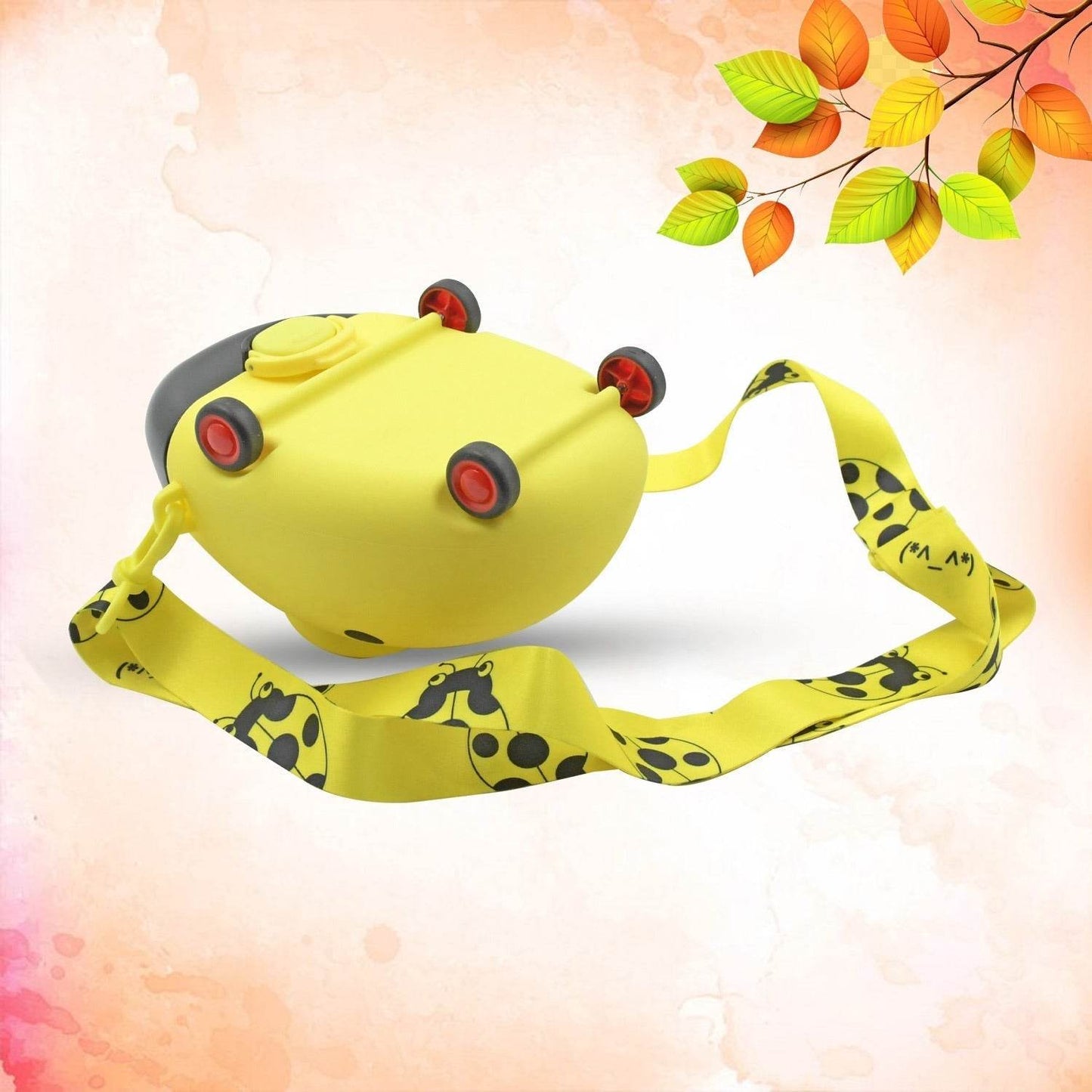 Cute Plastic Bug Shape Water Bottle with adjustable shoulder strap, 4 wheel & Straw, portable drinking cup Water Bottle For Kids | Water Bottle | Return Gift For Kids | Water Bottle With Straw | School Kinds Water Bottle (1 Pc) - infinityexculsivestore.com
