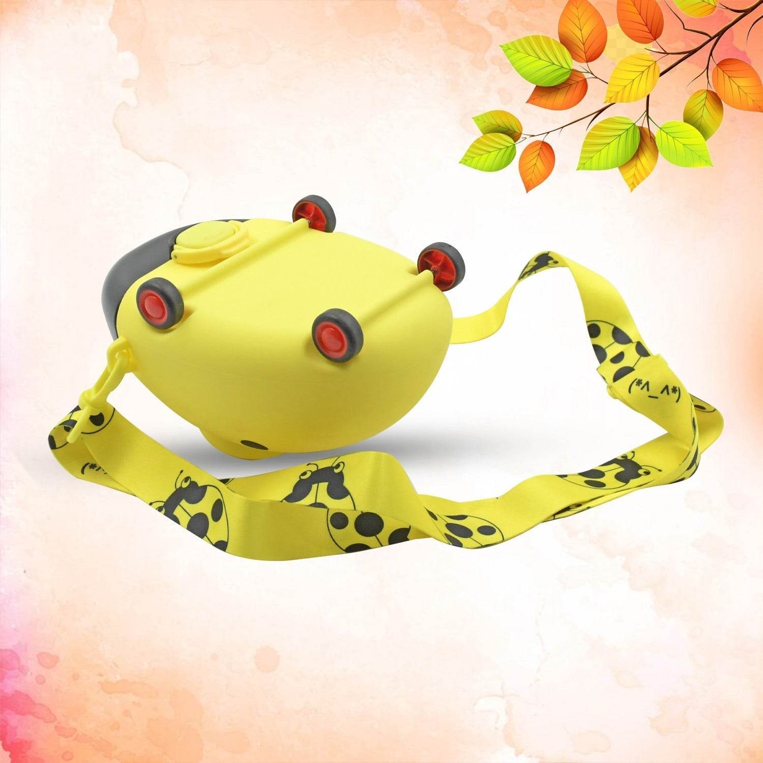 Cute Plastic Bug Shape Water Bottle with adjustable shoulder strap, 4 wheel & Straw, portable drinking cup Water Bottle For Kids | Water Bottle | Return Gift For Kids | Water Bottle With Straw | School Kinds Water Bottle (1 Pc) - infinityexculsivestore.com