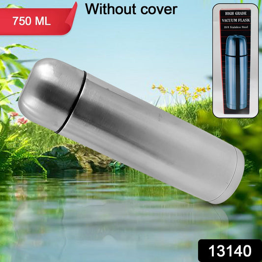 Vacuum Flask Without Cover, 18/8 Stainless Steel | Hot and Cold Water Bottle with Push - Down Lid | Double Walled Stainless Steel Bottle for Travel, Home, Office, School, Picnic (750 ML / Without Cover) - infinityexculsivestore.com