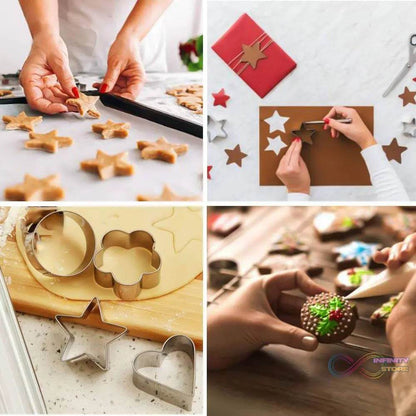 0827 Cookie Cutter Stainless Steel Cookie Cutter with Shape Heart Round Star and Flower (4 Pieces) - infinityexculsivestore.com