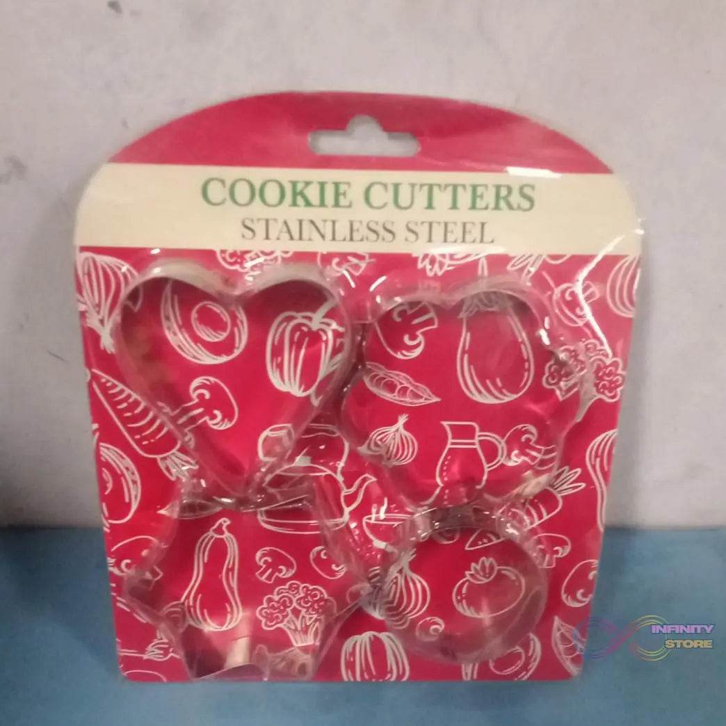 0827 Cookie Cutter Stainless Steel Cookie Cutter with Shape Heart Round Star and Flower (4 Pieces) - infinityexculsivestore.com