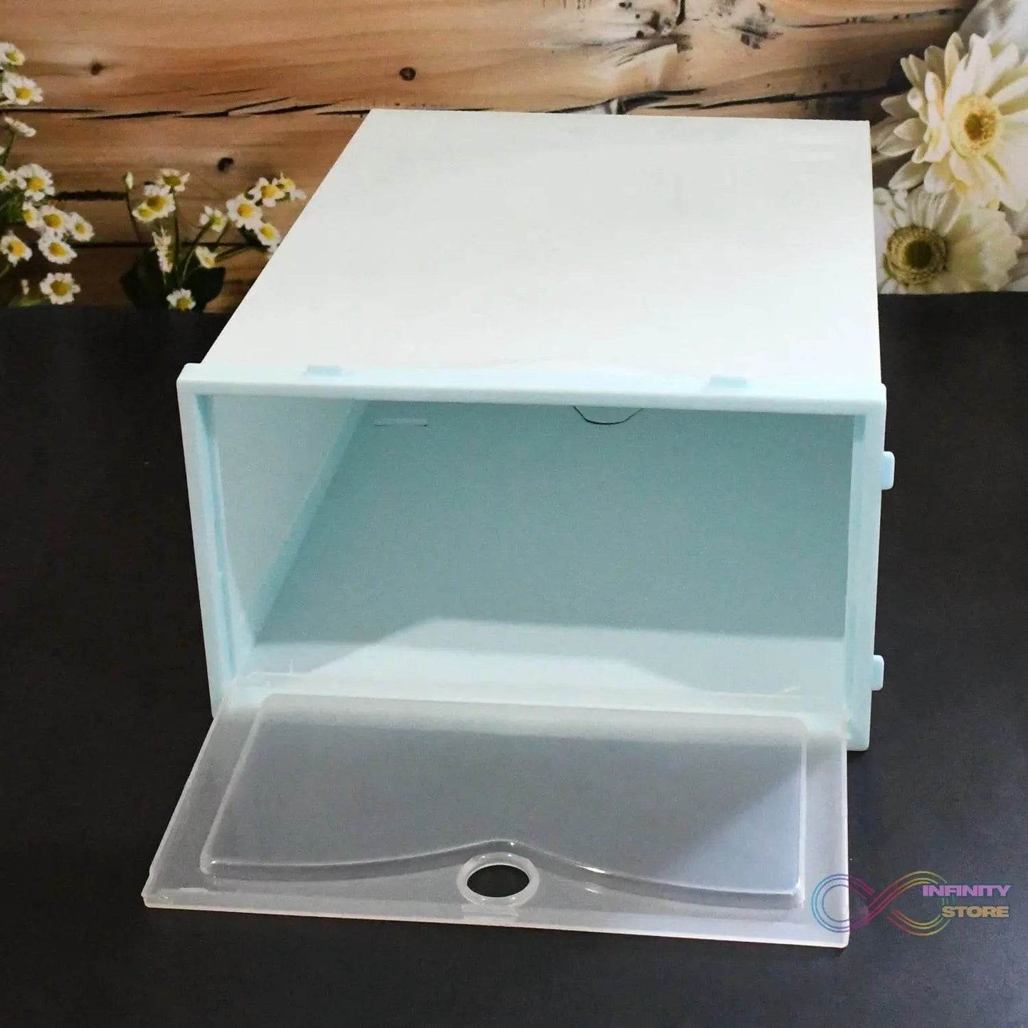 1 Layer Plastic Shoes Storage Box, Stackable Shoe Storage (1 pc / 32x21x12 CM) - infinityexculsivestore.com