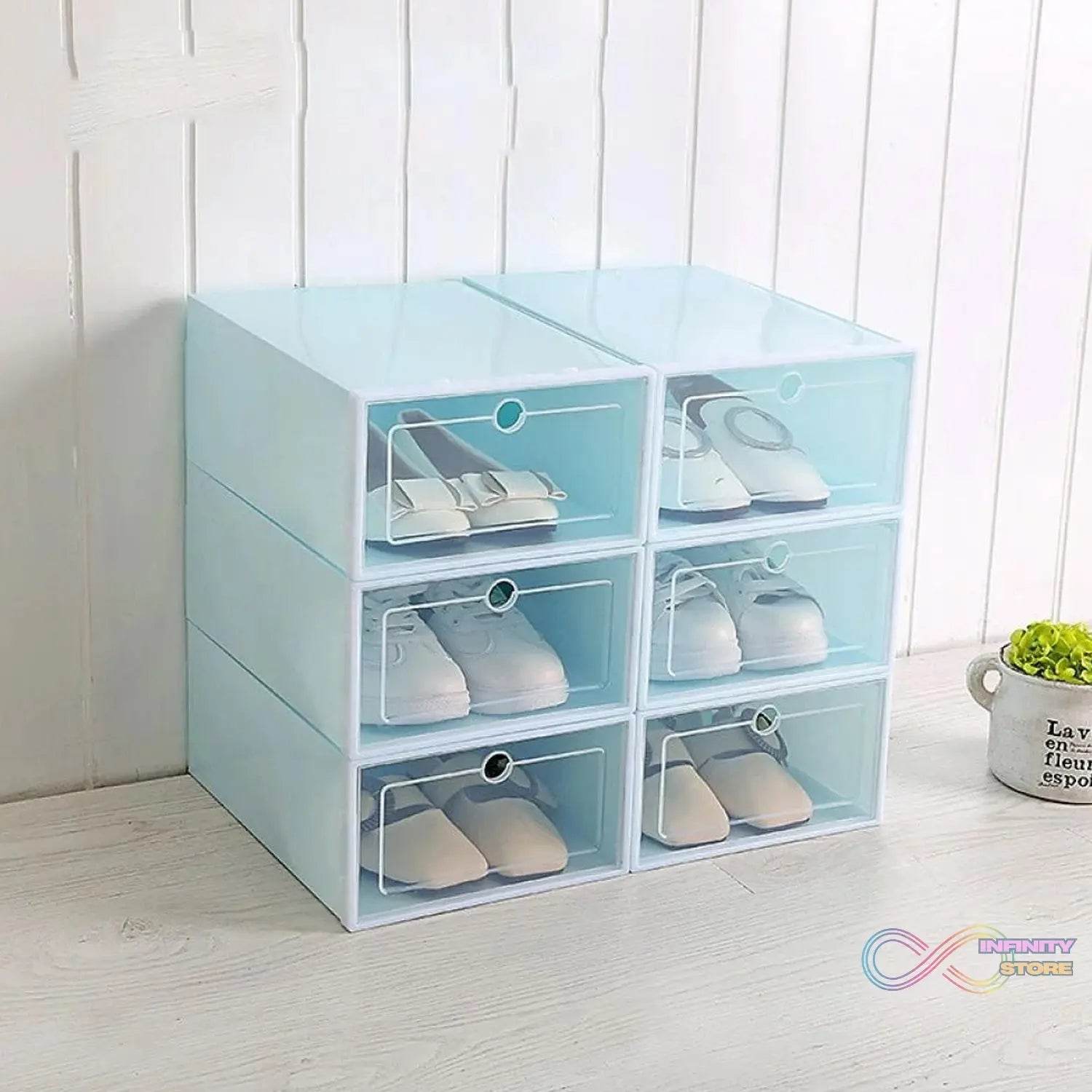 1 Layer Plastic Shoes Storage Box, Stackable Shoe Storage (1 pc / 32x21x12 CM) - infinityexculsivestore.com