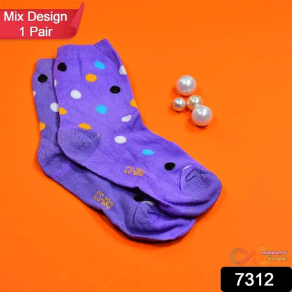 1 PAIR SOCKS PRINTED TRENDY MULTIPLE DESIGNER SOCKS (1 Pc / Mix Design) - infinityexculsivestore.com