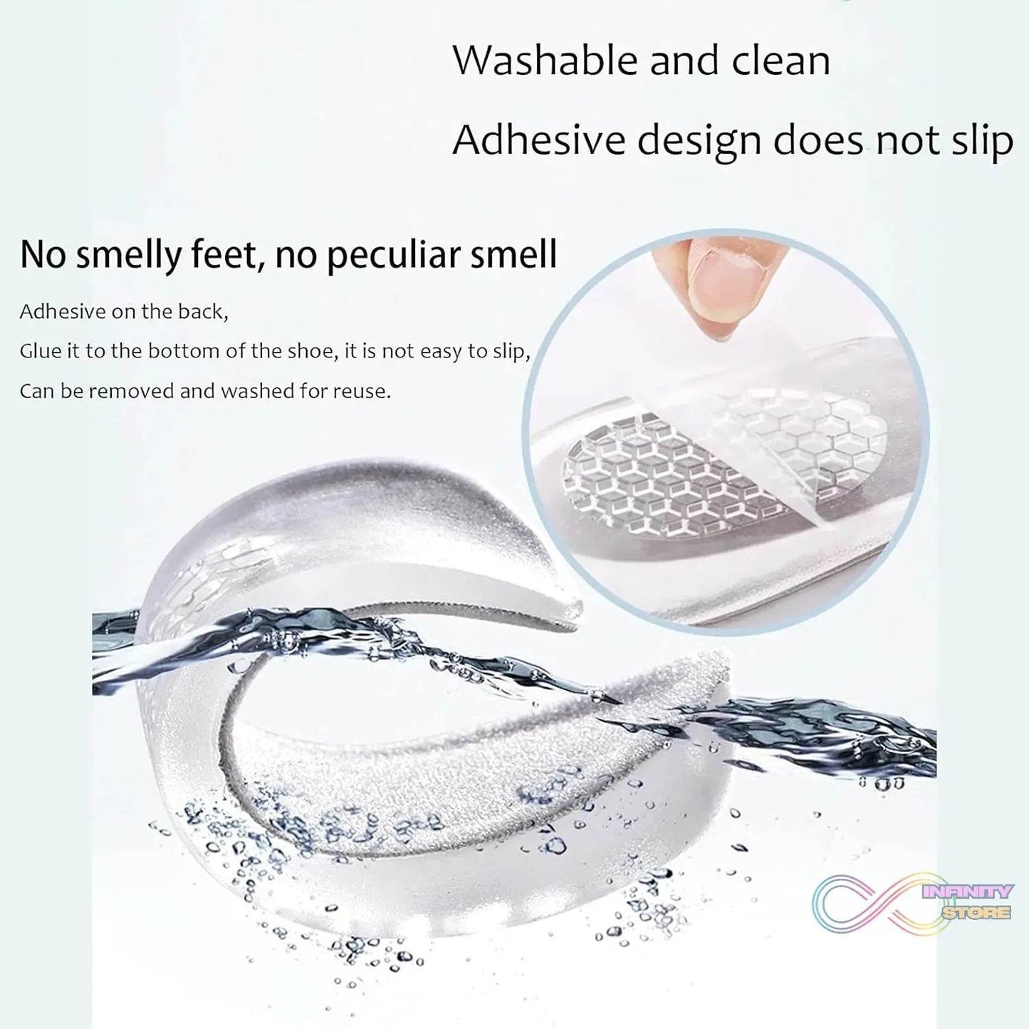 1 Pairs Silicone Heel Pads, Shoes Insole (12×7×2 Cm) - infinityexculsivestore.com