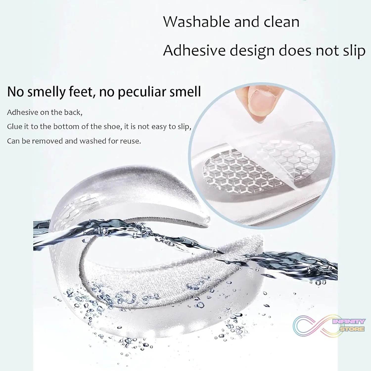 1 Pairs Silicone Heel Pads, Shoes Insole (12×7×2 Cm) - infinityexculsivestore.com