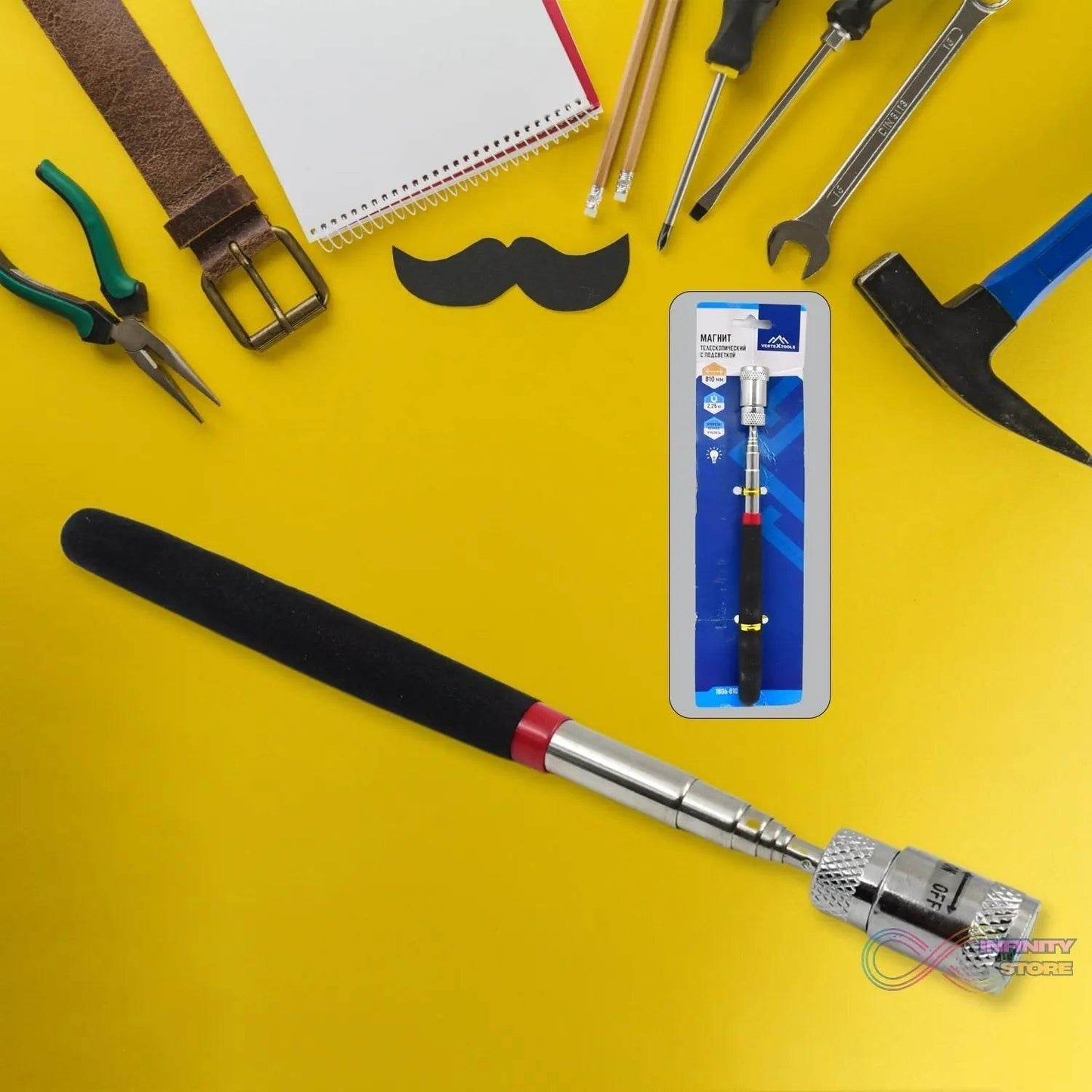 1 Pc Telescopic Pick up Tool Magnetic Mini LED Magnet Tool - infinityexculsivestore.com
