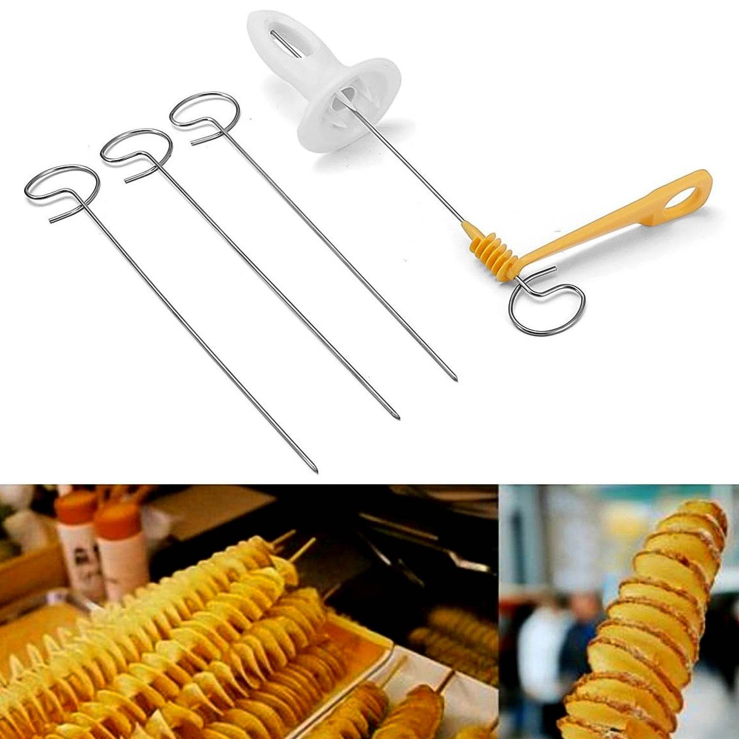 1 Set Potato Spiral Cutter, Potato Twister (4 Spits) - infinityexculsivestore.com