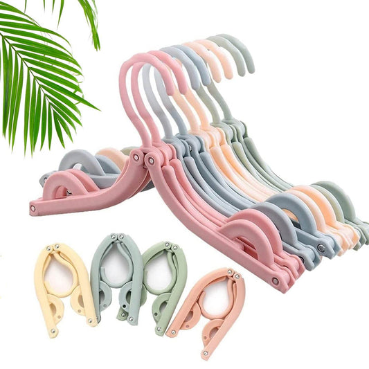 10 Pcs Portable Folding Clothes Hanger Creative Travel Easy to Carry Clothes Hanger for Adults and Children - infinityexculsivestore.com