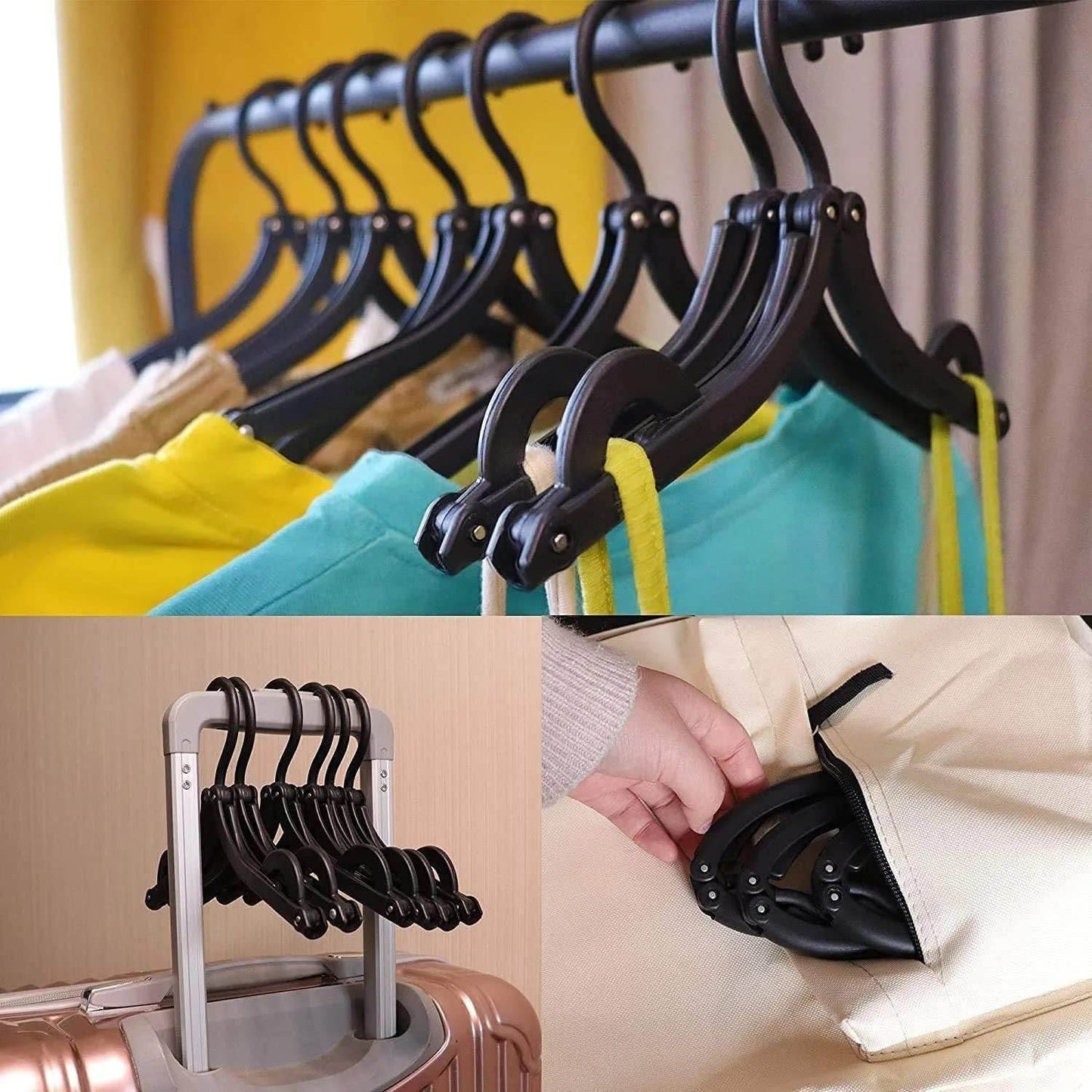 10 Pcs Portable Folding Clothes Hanger Creative Travel Easy to Carry Clothes Hanger for Adults and Children - infinityexculsivestore.com
