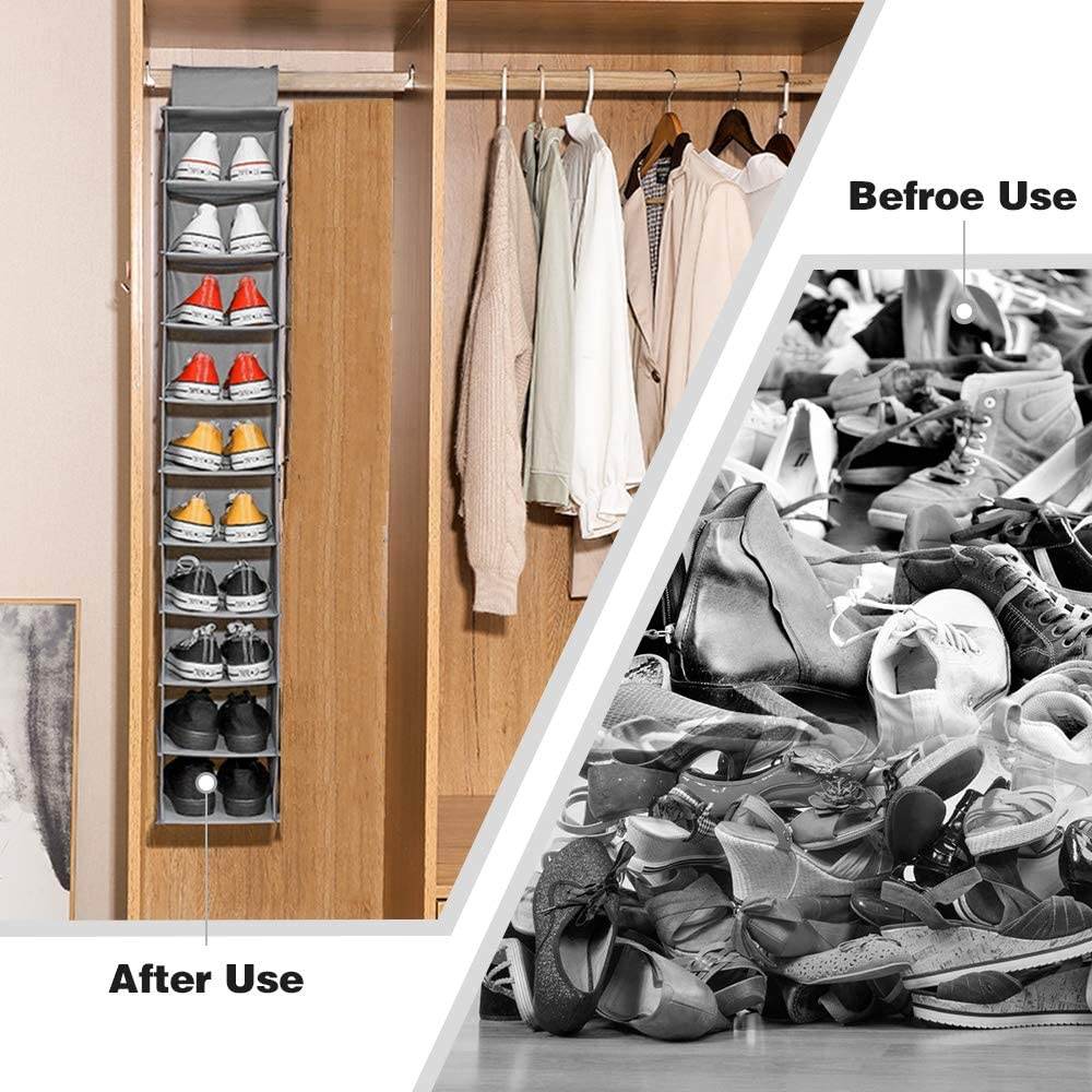 10 Tier Multipurpose Storage Rack, Foldable, Collapsible Fabric Wardrobe Organiser for Clothes - infinityexculsivestore.com