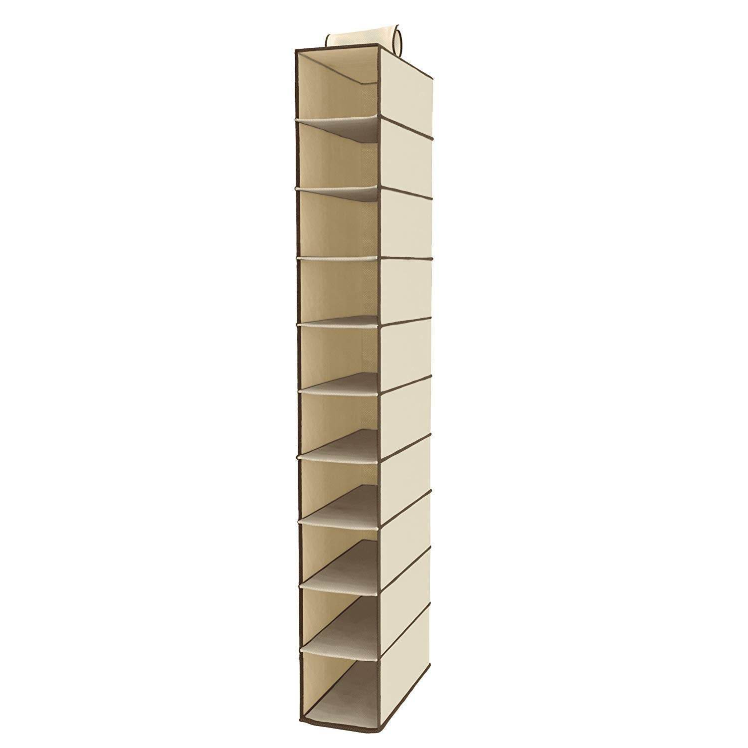 10 Tier Multipurpose Storage Rack, Foldable, Collapsible Fabric Wardrobe Organiser for Clothes - infinityexculsivestore.com