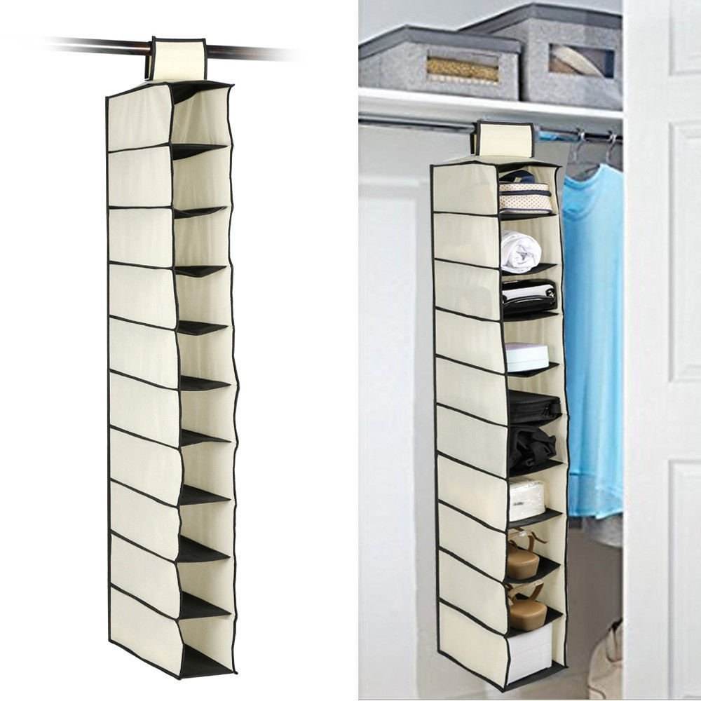 10 Tier Multipurpose Storage Rack, Foldable, Collapsible Fabric Wardrobe Organiser for Clothes - infinityexculsivestore.com
