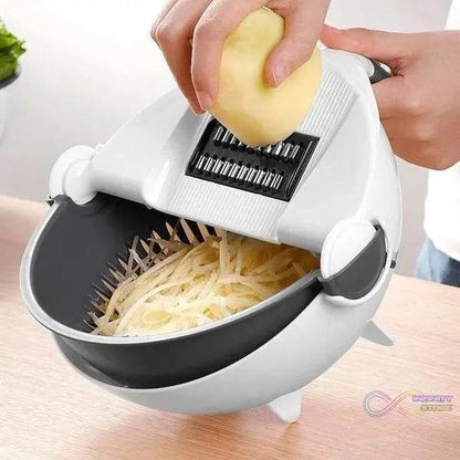 10 in 1 Multifunctional Vegetable Fruits Cutter / Slicer Shredder with Rotating Drain Basket - infinityexculsivestore.com