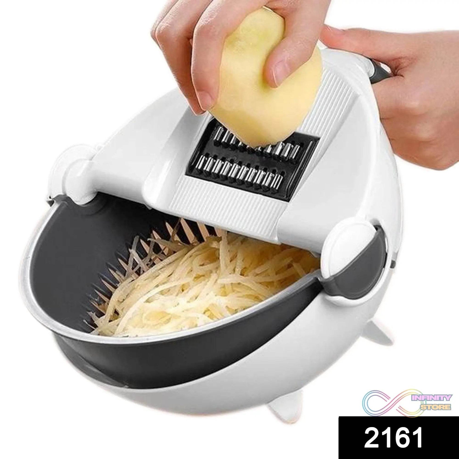 10 in 1 Multifunctional Vegetable Fruits Cutter / Slicer Shredder with Rotating Drain Basket - infinityexculsivestore.com