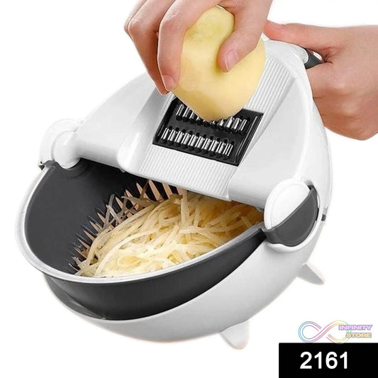 10 in 1 Multifunctional Vegetable Fruits Cutter / Slicer Shredder with Rotating Drain Basket - infinityexculsivestore.com