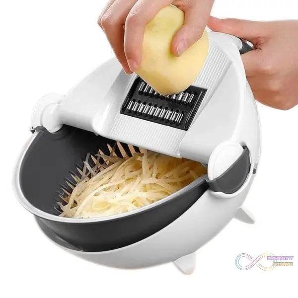 10 in 1 Multifunctional Vegetable Fruits Cutter / Slicer Shredder with Rotating Drain Basket - infinityexculsivestore.com