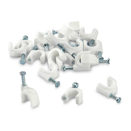 100 Pc 6 MM Cable Clip used in all kinds of wires to make them stuck and holded in walls etc. - infinityexculsivestore.com