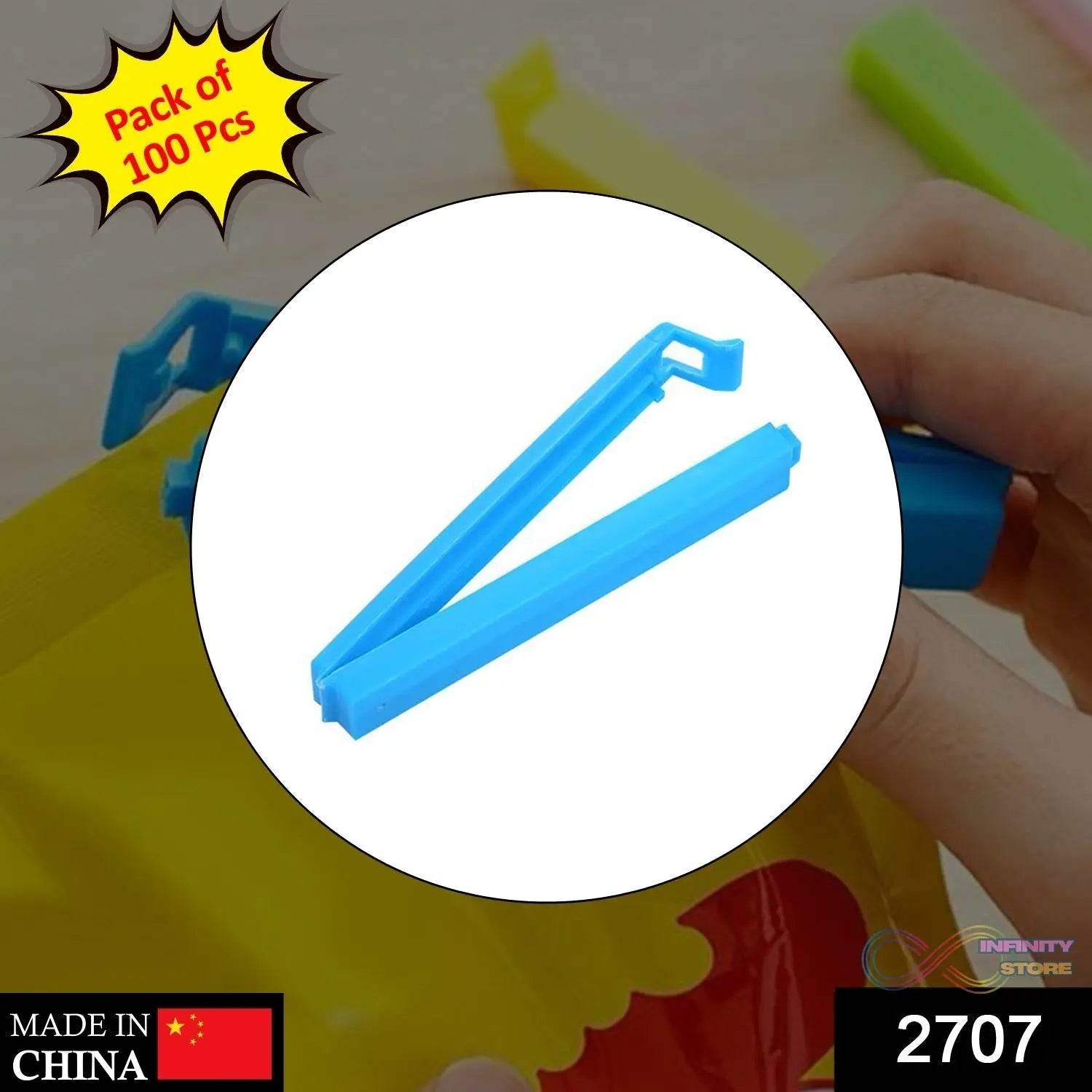100 Pc Food Sealing Clip used in all kinds of household and official kitchen places for sealing and covering packed food stuff and items. - infinityexculsivestore.com