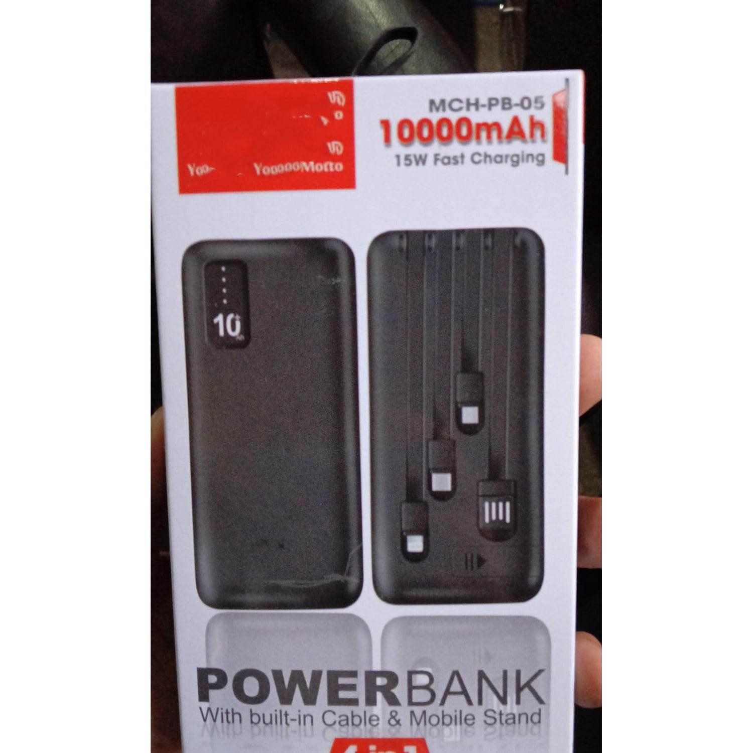 10000mAh, 12W Fast Charging Power Bank with built 4 in 1 USB with Mobile Holder (1 Pc) - infinityexculsivestore.com