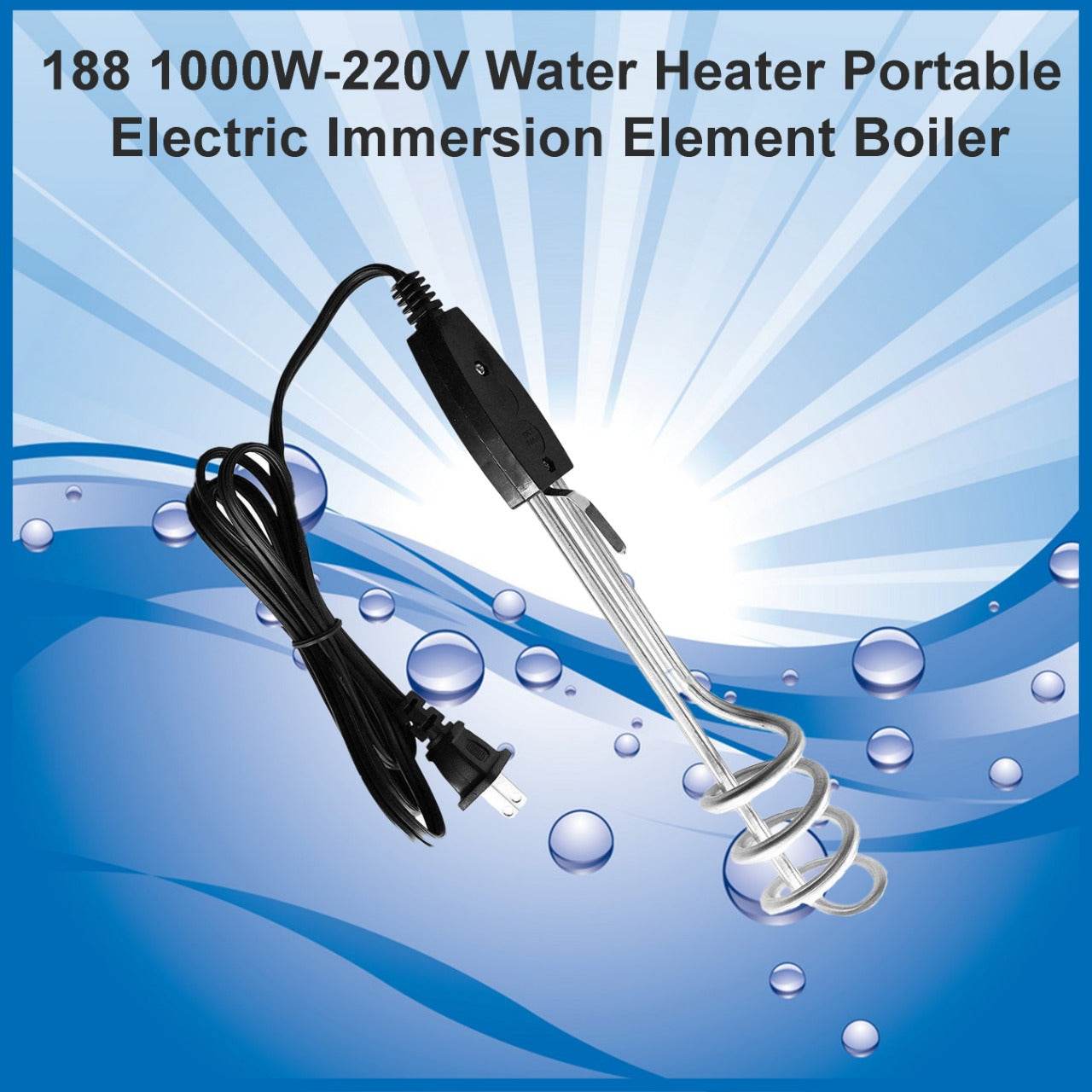 1000W-220V Water Heater Portable Electric Immersion Element Boiler - infinityexculsivestore.com