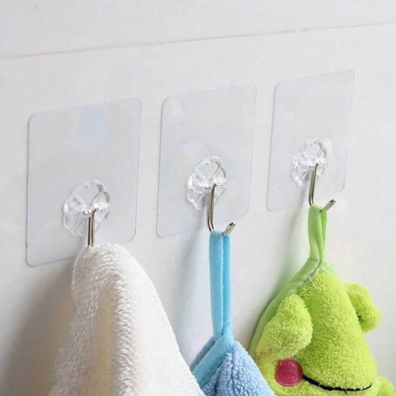 100PC MULTIPURPOSE STRONG SMALL STAINLESS STEEL ADHESIVE WALL HOOKS - infinityexculsivestore.com