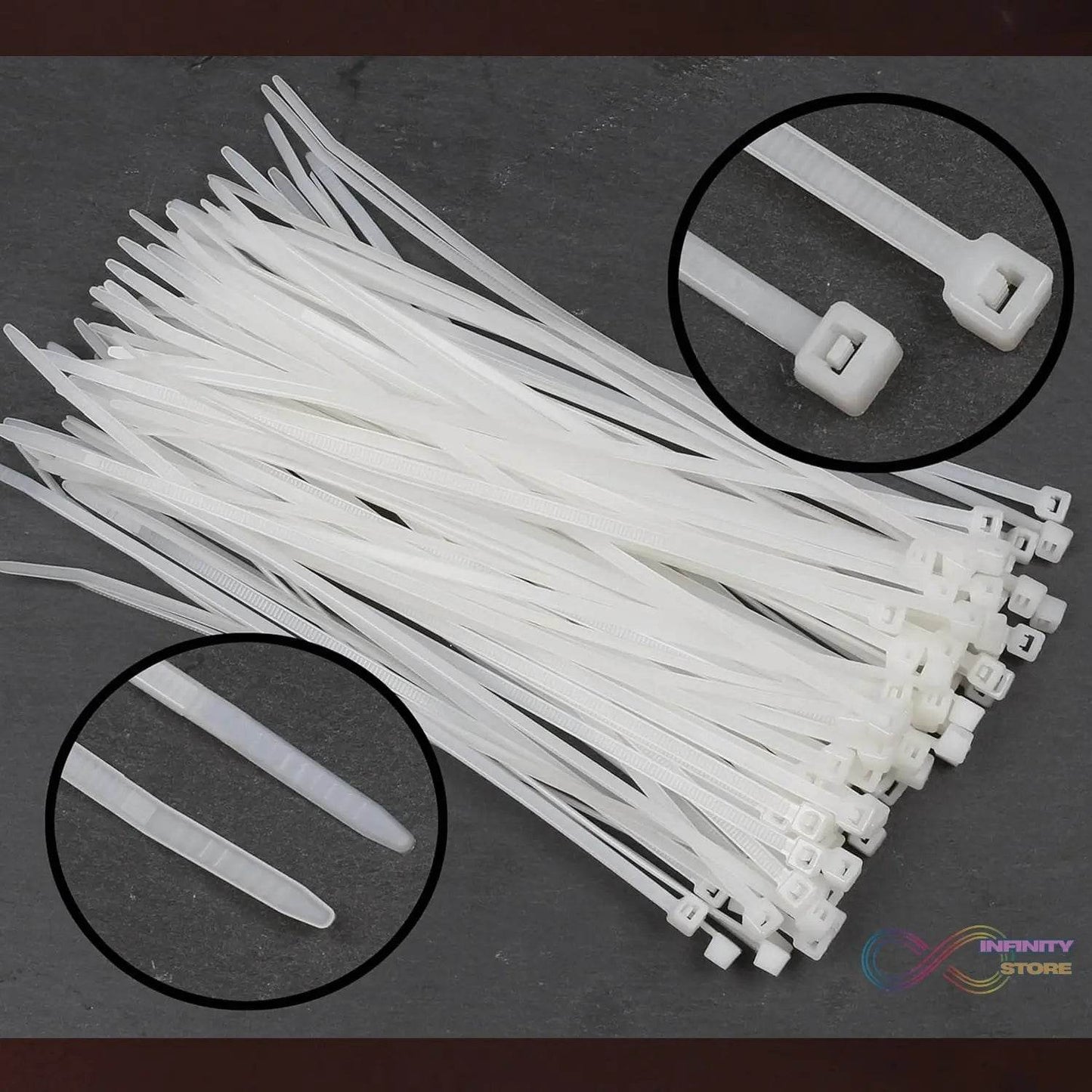 10Inch Nylon Self Locking Cable Ties, Heavy Duty Strong Zip Wire Tie. Pack of 100 - Black - infinityexculsivestore.com