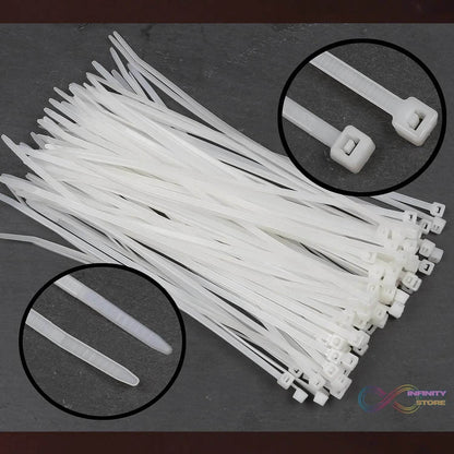 10Inch Nylon Self Locking Cable Ties, Heavy Duty Strong Zip Wire Tie. Pack of 100 - Black - infinityexculsivestore.com