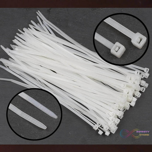 10Inch Nylon Self Locking Cable Ties, Heavy Duty Strong Zip Wire Tie. Pack of 100 - Black - infinityexculsivestore.com