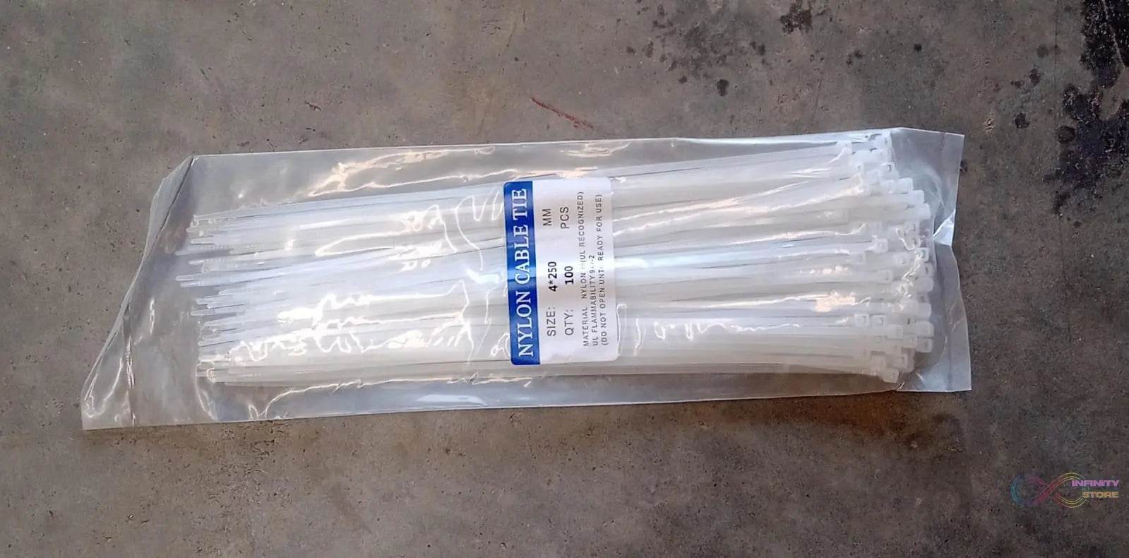 10Inch Nylon Self Locking Cable Ties, Heavy Duty Strong Zip Wire Tie. Pack of 100 - Black - infinityexculsivestore.com