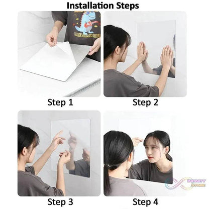 10PC BIG SQUARE ADHESIVE-BATHROOM-MIRROR-WALL - infinityexculsivestore.com