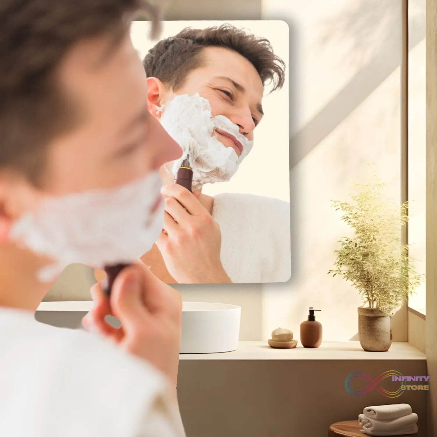10PC BIG SQUARE ADHESIVE-BATHROOM-MIRROR-WALL - infinityexculsivestore.com