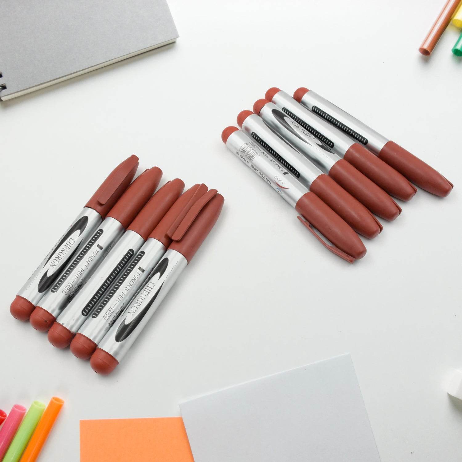 10Pc Marron Marker and pen used in studies and teaching white boards in schools and institutes for students (10 Pc Set) - infinityexculsivestore.com