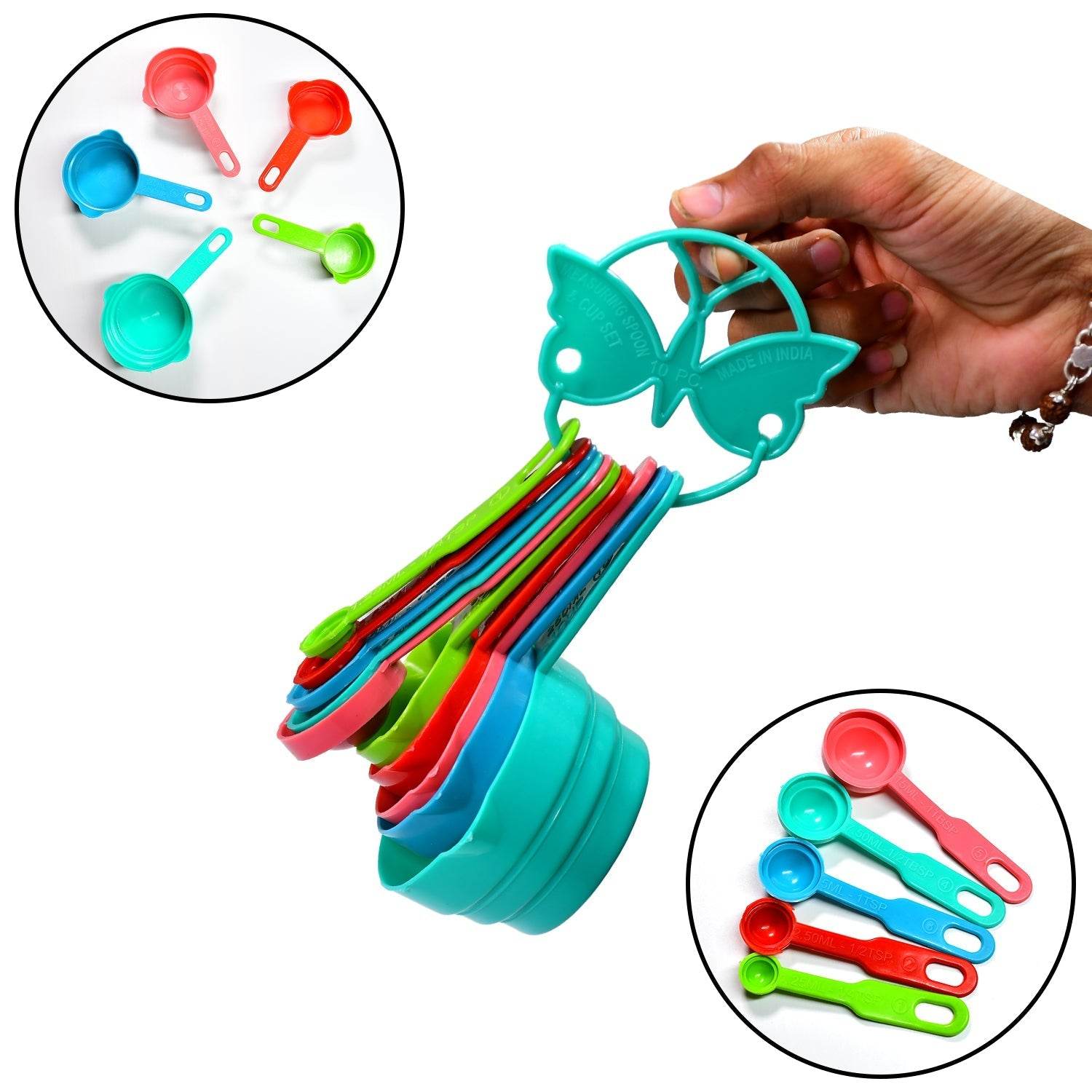 10Pcs Plastic Measuring Spoons and Cups Set for Home Kitchen Cooking. - infinityexculsivestore.com