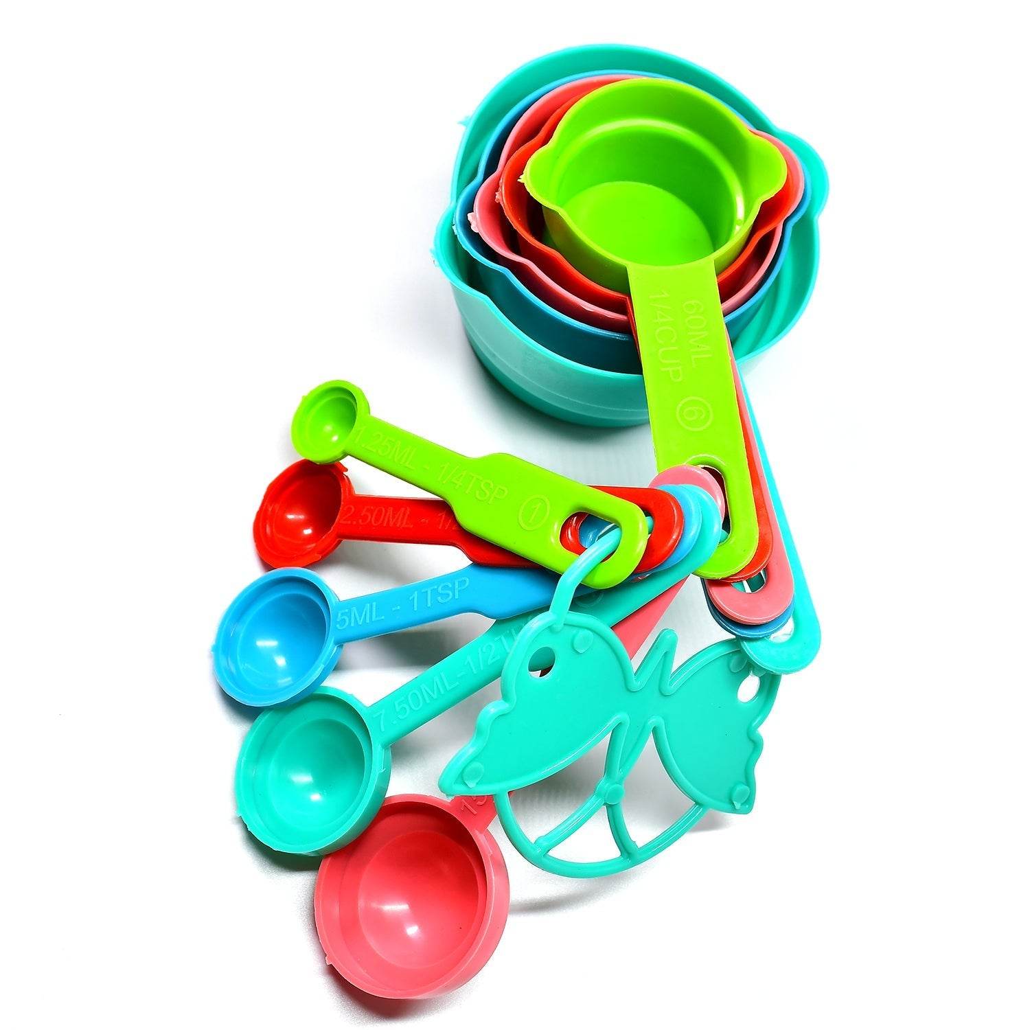10Pcs Plastic Measuring Spoons and Cups Set for Home Kitchen Cooking. - infinityexculsivestore.com